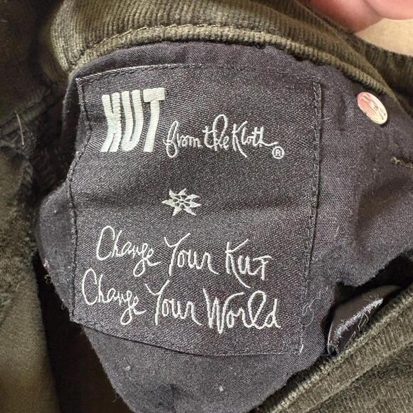 Corduroy Skinny Jeans Olive Green Kut Diana 8 Fits Like 31X29 Stretch Pants - Picture 5 of 12